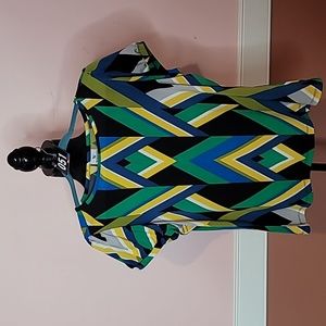 Ladies blue and Green Mult Colored Blouse